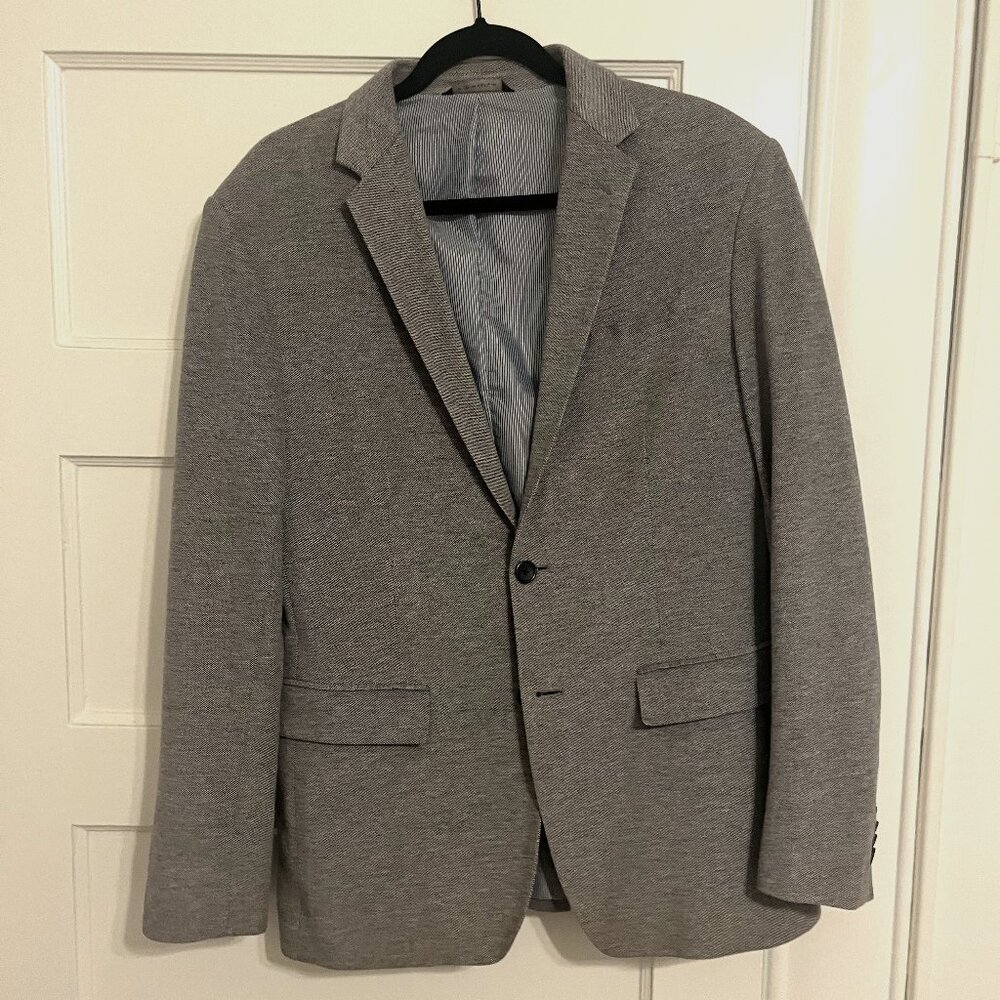 Banana Republic Mens Grey 100% Cotton Modern Slim-Fit Blazer  40R